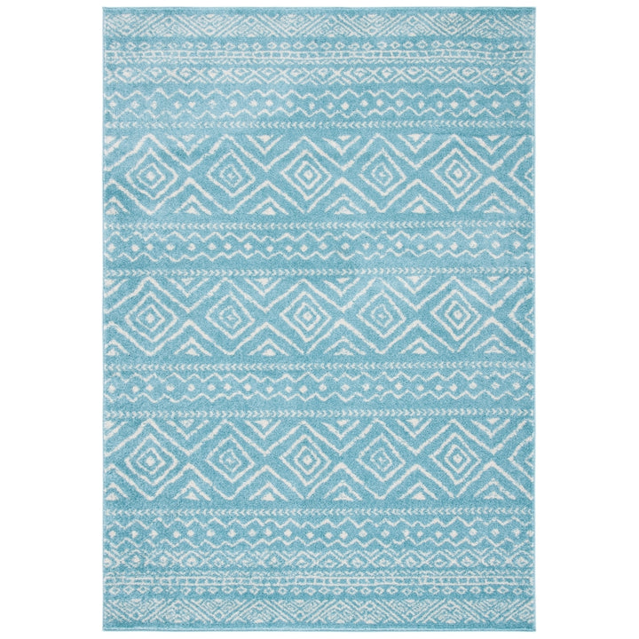 SAFAVIEH Tulum Collection TUL267K Turquoise / Ivory Rug Image 10