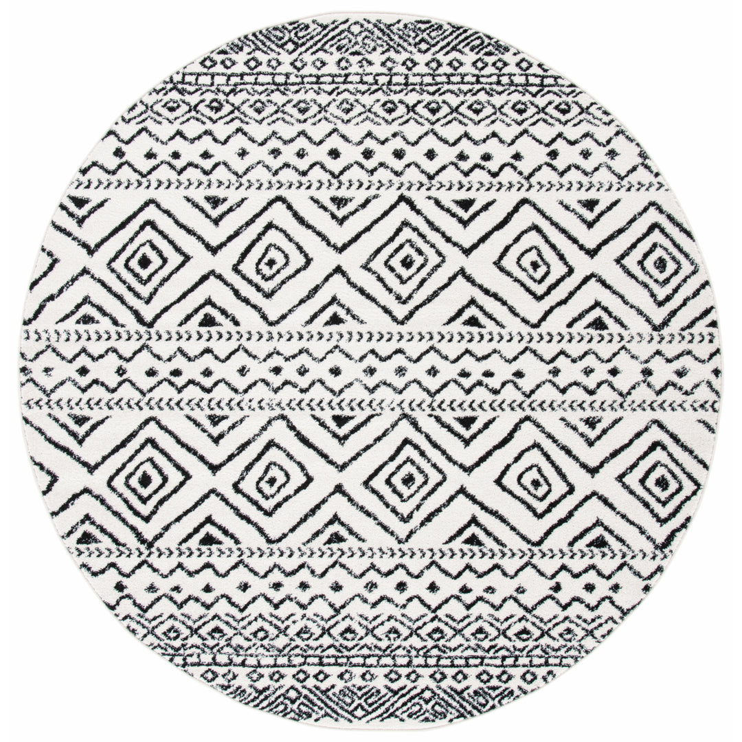 SAFAVIEH Tulum Collection TUL267D Ivory / Black Rug Image 3