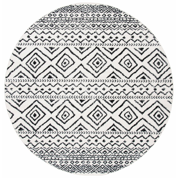 SAFAVIEH Tulum Collection TUL267D Ivory / Black Rug Image 1