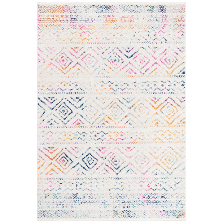 SAFAVIEH Tulum Collection TUL267E Ivory / Fuchsia Rug Image 1