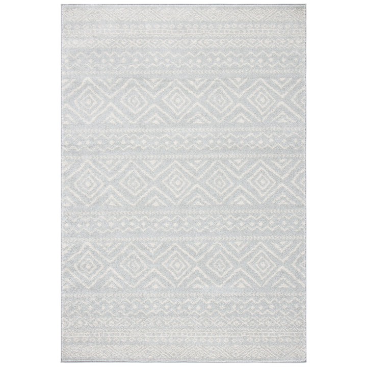 SAFAVIEH Tulum Collection TUL267F Light Grey / Ivory Rug Image 1