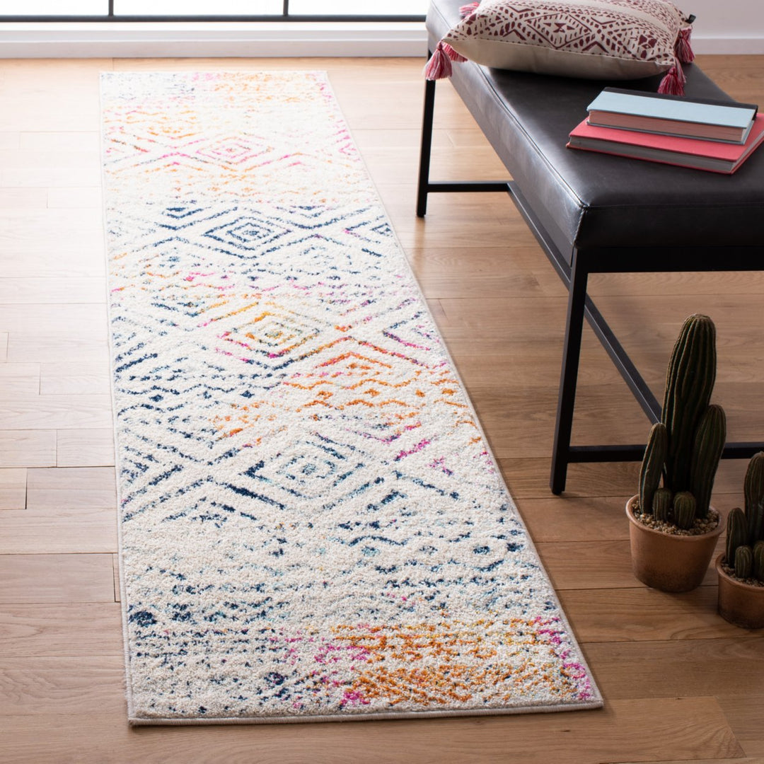 SAFAVIEH Tulum Collection TUL267E Ivory / Fuchsia Rug Image 3