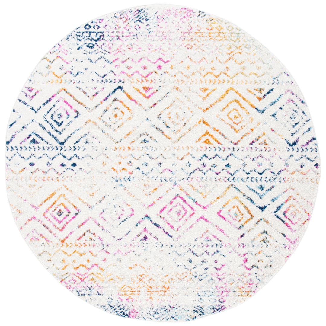 SAFAVIEH Tulum Collection TUL267E Ivory / Fuchsia Rug Image 4