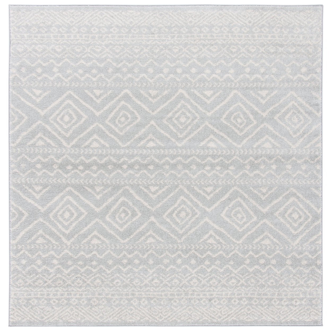 SAFAVIEH Tulum Collection TUL267F Light Grey / Ivory Rug Image 1