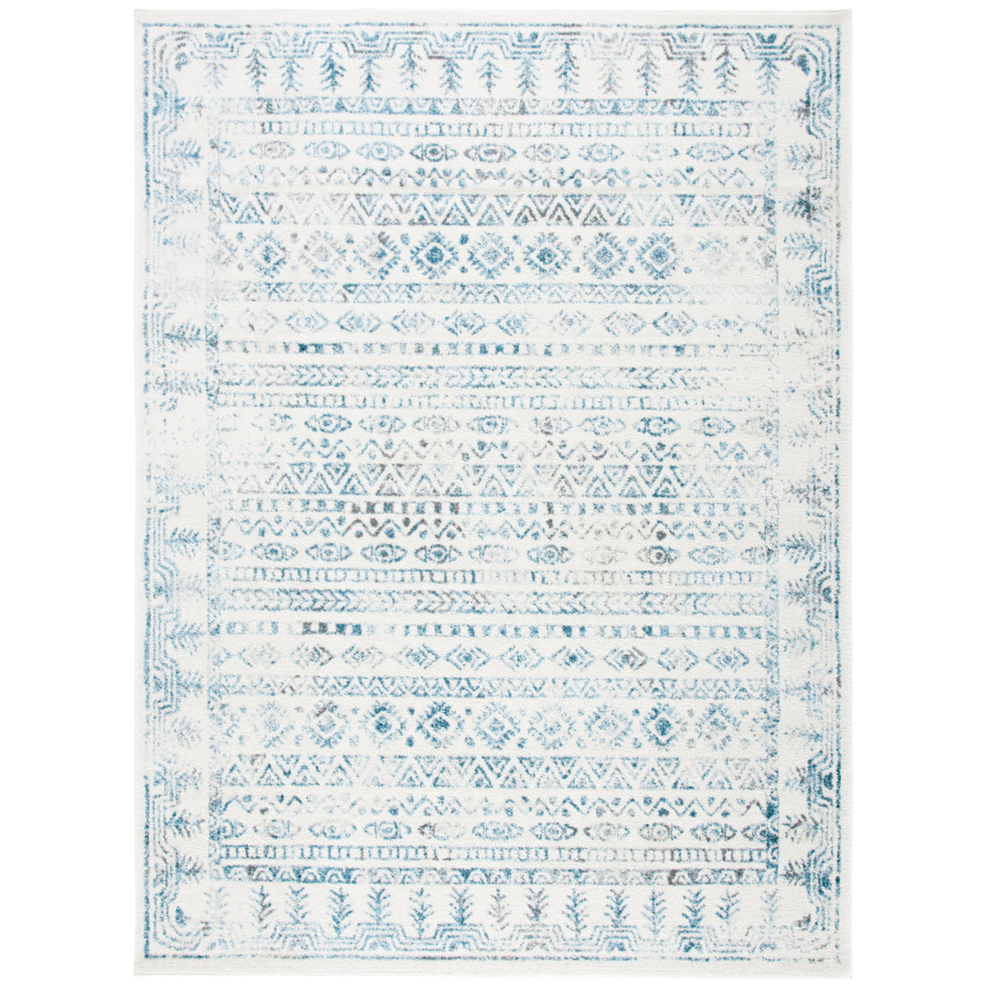 SAFAVIEH Tulum Collection TUL271B Ivory / Teal Rug Image 1