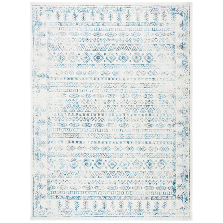 SAFAVIEH Tulum Collection TUL271B Ivory / Teal Rug Image 1