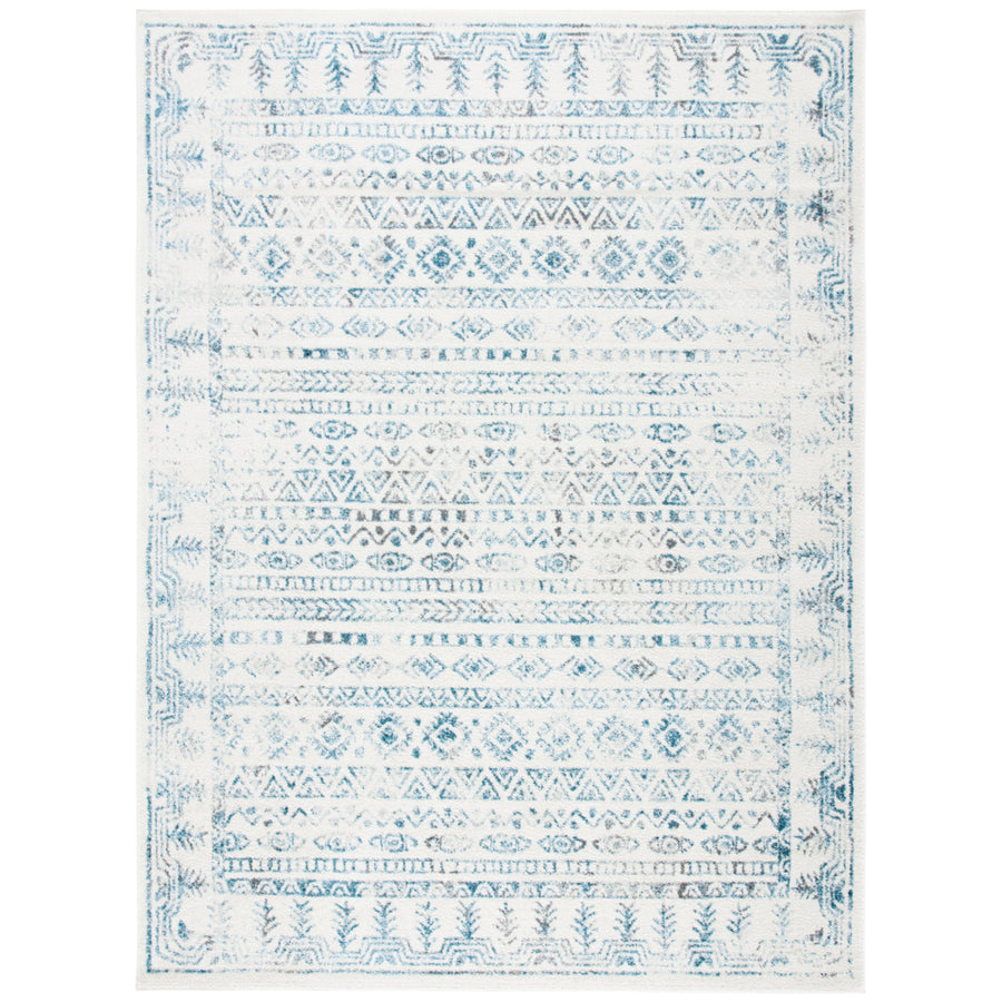 SAFAVIEH Tulum Collection TUL271B Ivory / Teal Rug Image 1