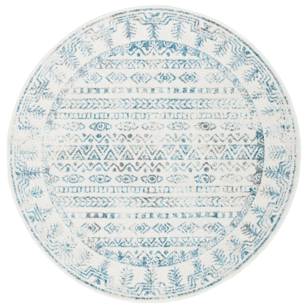 SAFAVIEH Tulum Collection TUL271B Ivory / Teal Rug Image 4