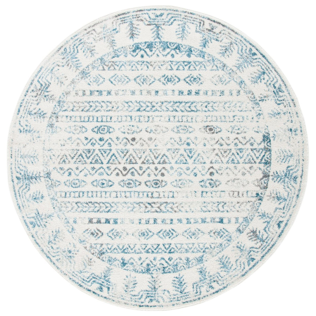 SAFAVIEH Tulum Collection TUL271B Ivory / Teal Rug Image 1