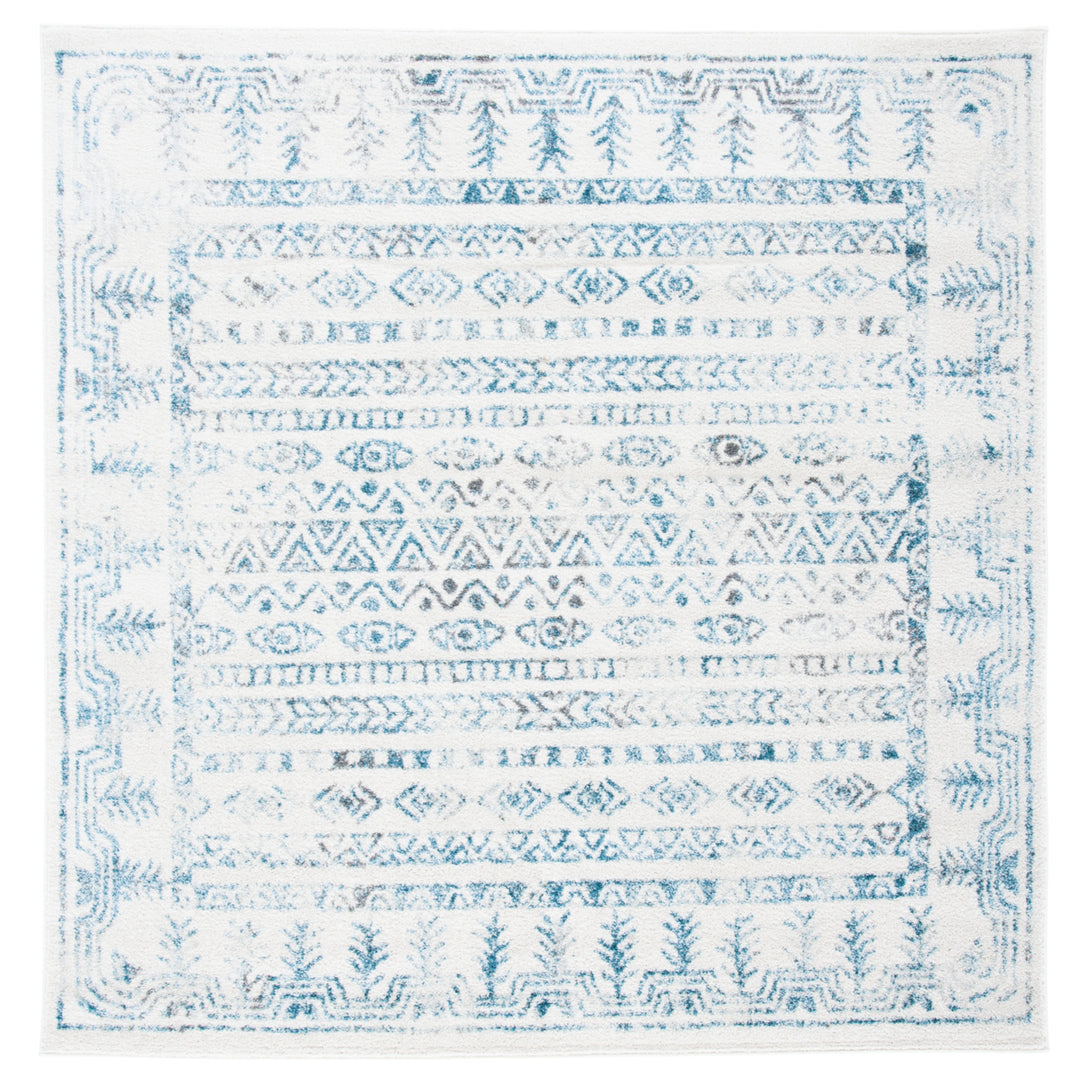 SAFAVIEH Tulum Collection TUL271B Ivory / Teal Rug Image 6