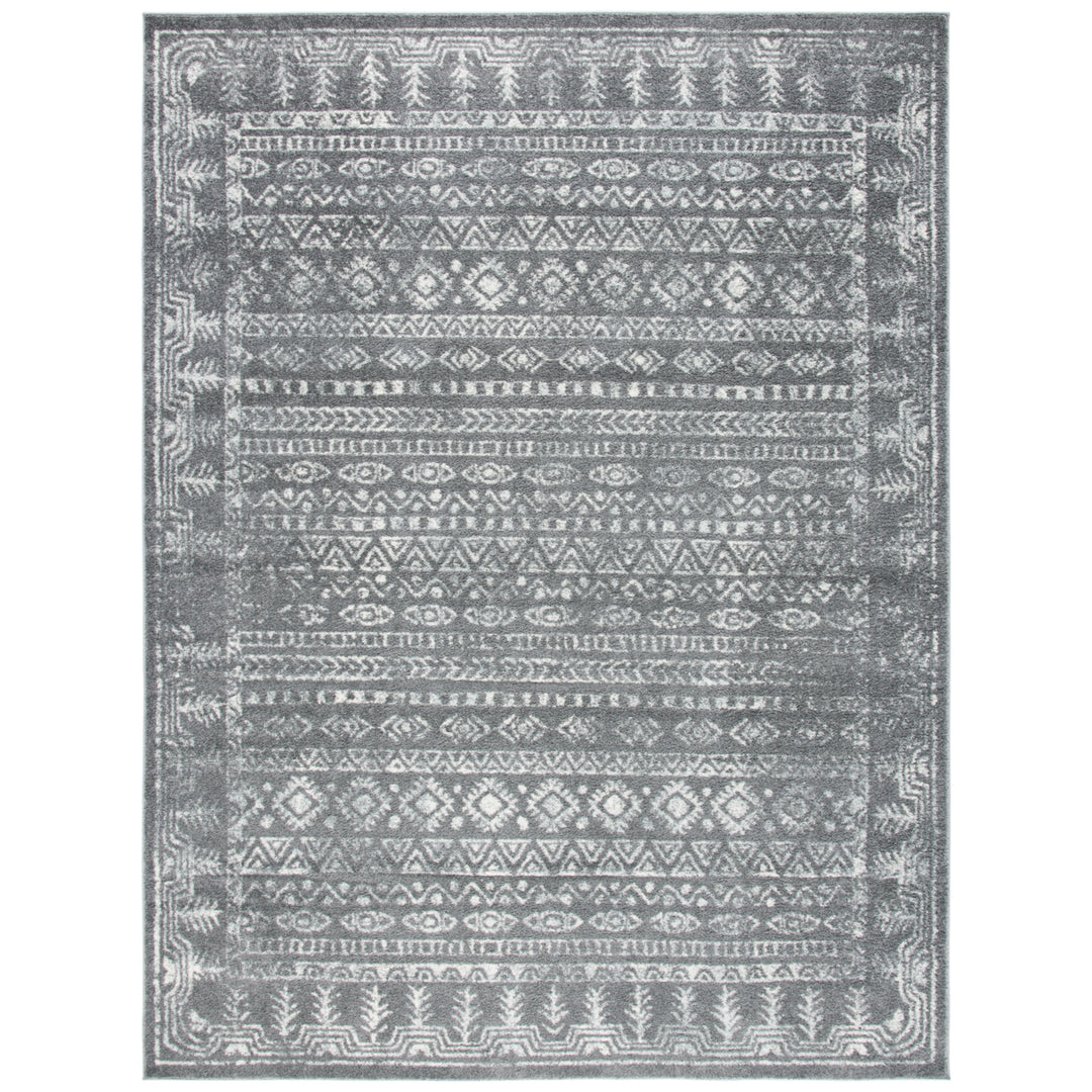 SAFAVIEH Tulum Collection TUL271F Dark Grey / Ivory Rug Image 1