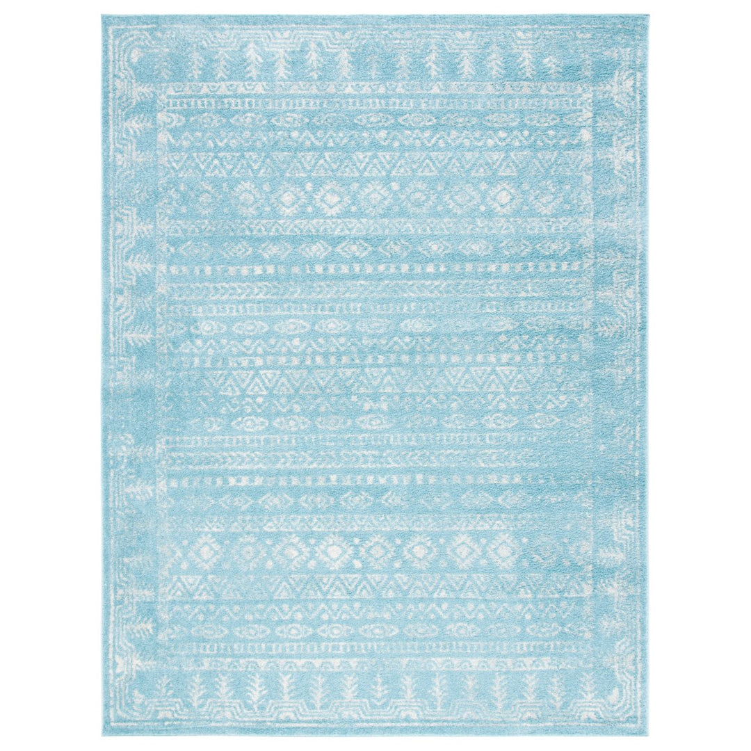 SAFAVIEH Tulum Collection TUL271K Aqua / Ivory Rug Image 1