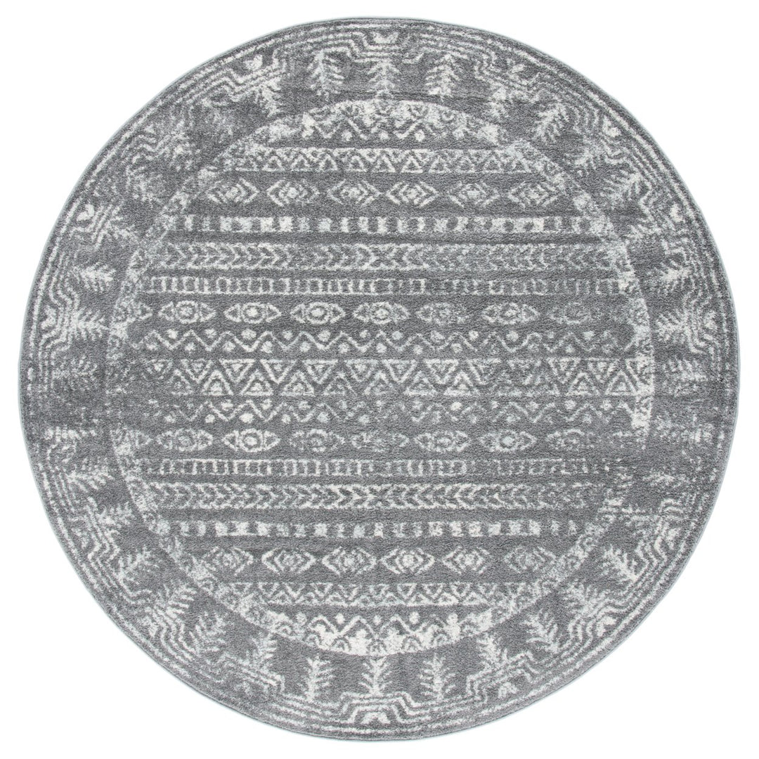 SAFAVIEH Tulum Collection TUL271F Dark Grey / Ivory Rug Image 1