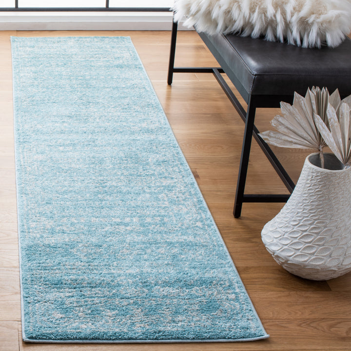 SAFAVIEH Tulum Collection TUL271K Aqua / Ivory Rug Image 3