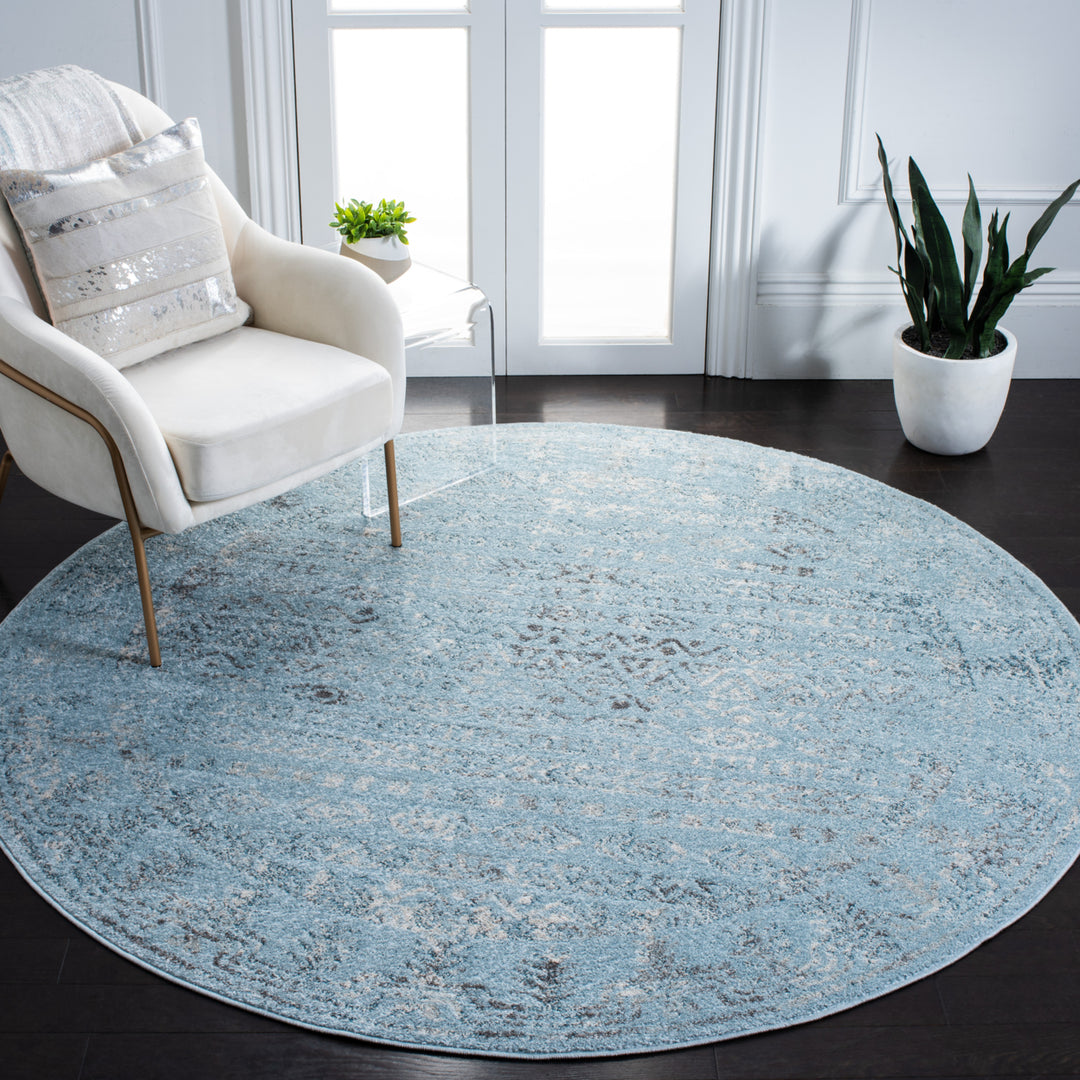 SAFAVIEH Tulum TUL271J Aqua Blue / Dark Grey Rug Image 2