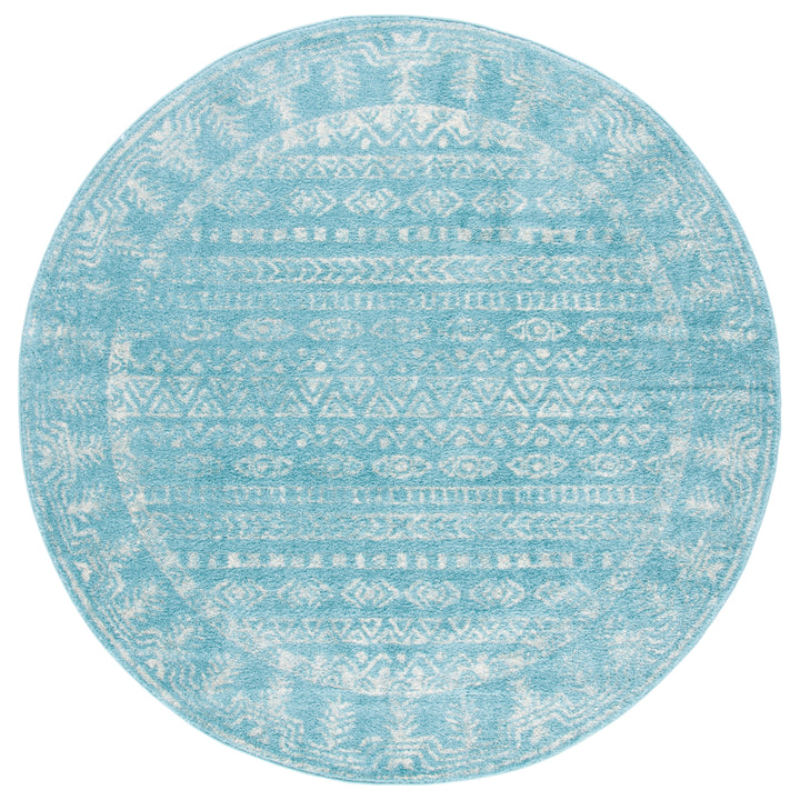 SAFAVIEH Tulum Collection TUL271K Aqua / Ivory Rug Image 4