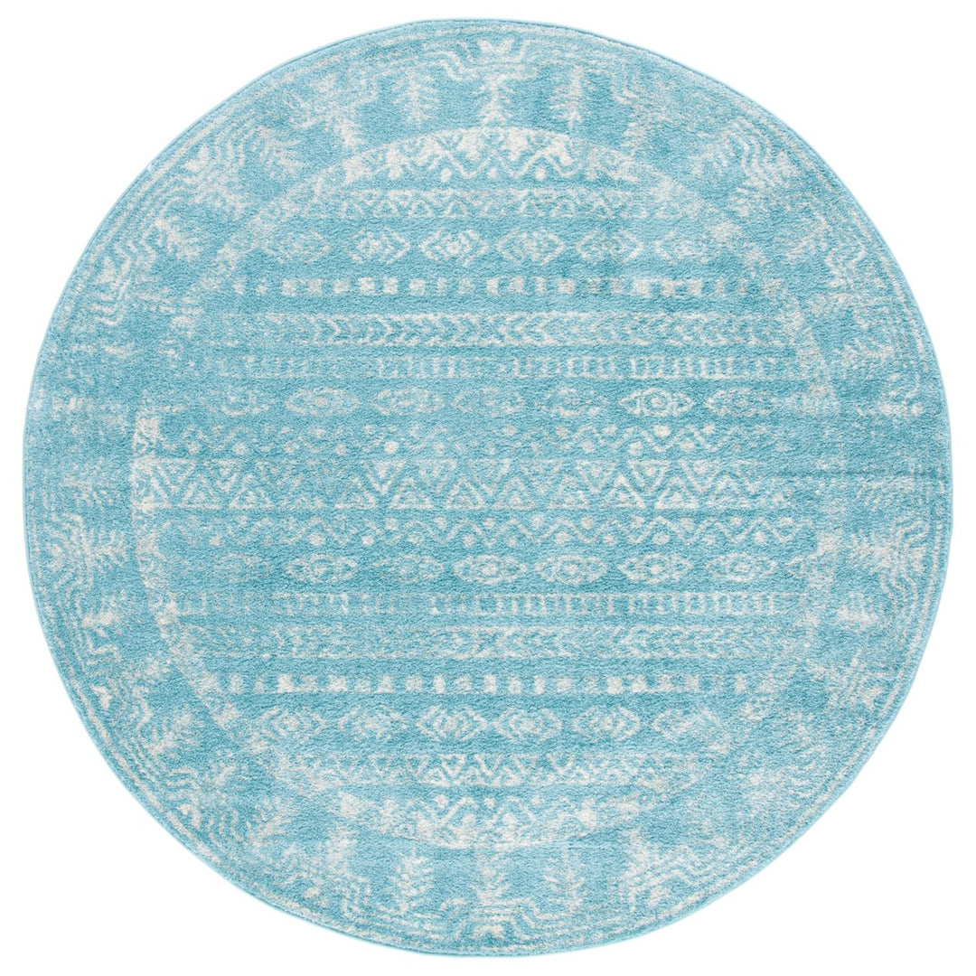 SAFAVIEH Tulum Collection TUL271K Aqua / Ivory Rug Image 1