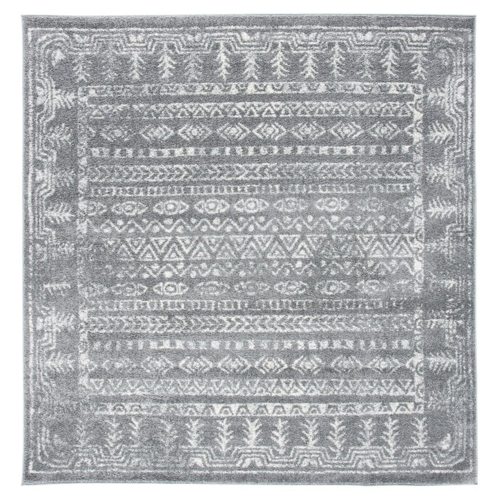 SAFAVIEH Tulum Collection TUL271F Dark Grey / Ivory Rug Image 1