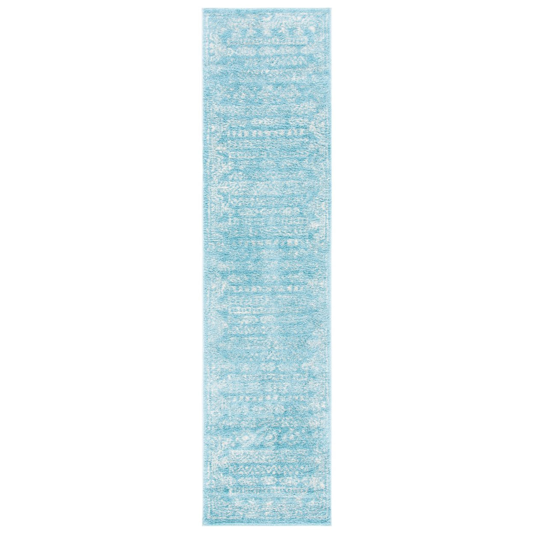 SAFAVIEH Tulum Collection TUL271K Aqua / Ivory Rug Image 1