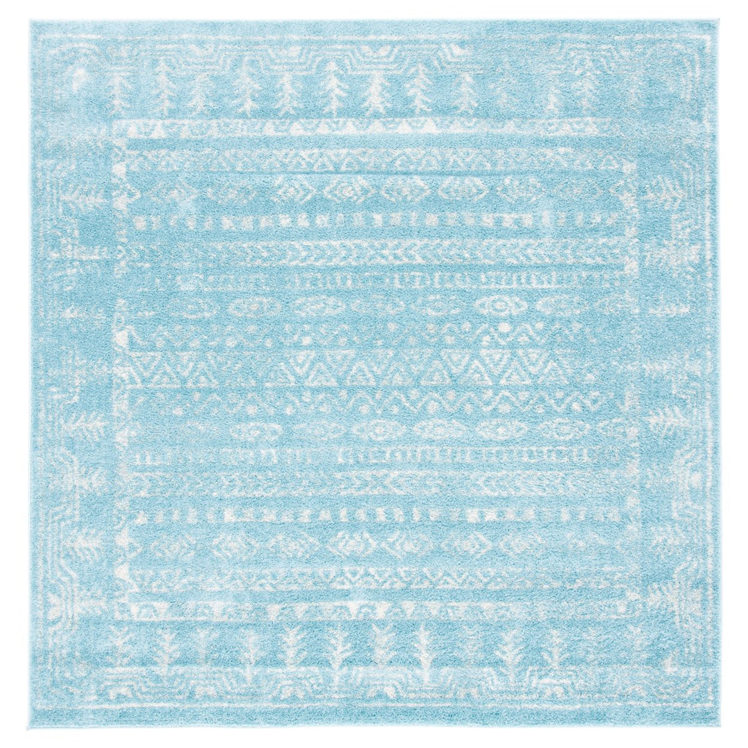 SAFAVIEH Tulum Collection TUL271K Aqua / Ivory Rug Image 6