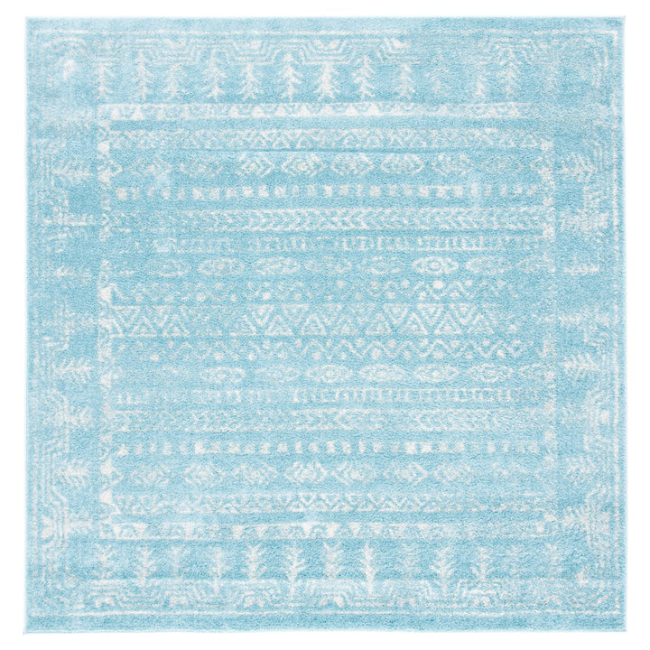 SAFAVIEH Tulum Collection TUL271K Aqua / Ivory Rug Image 6