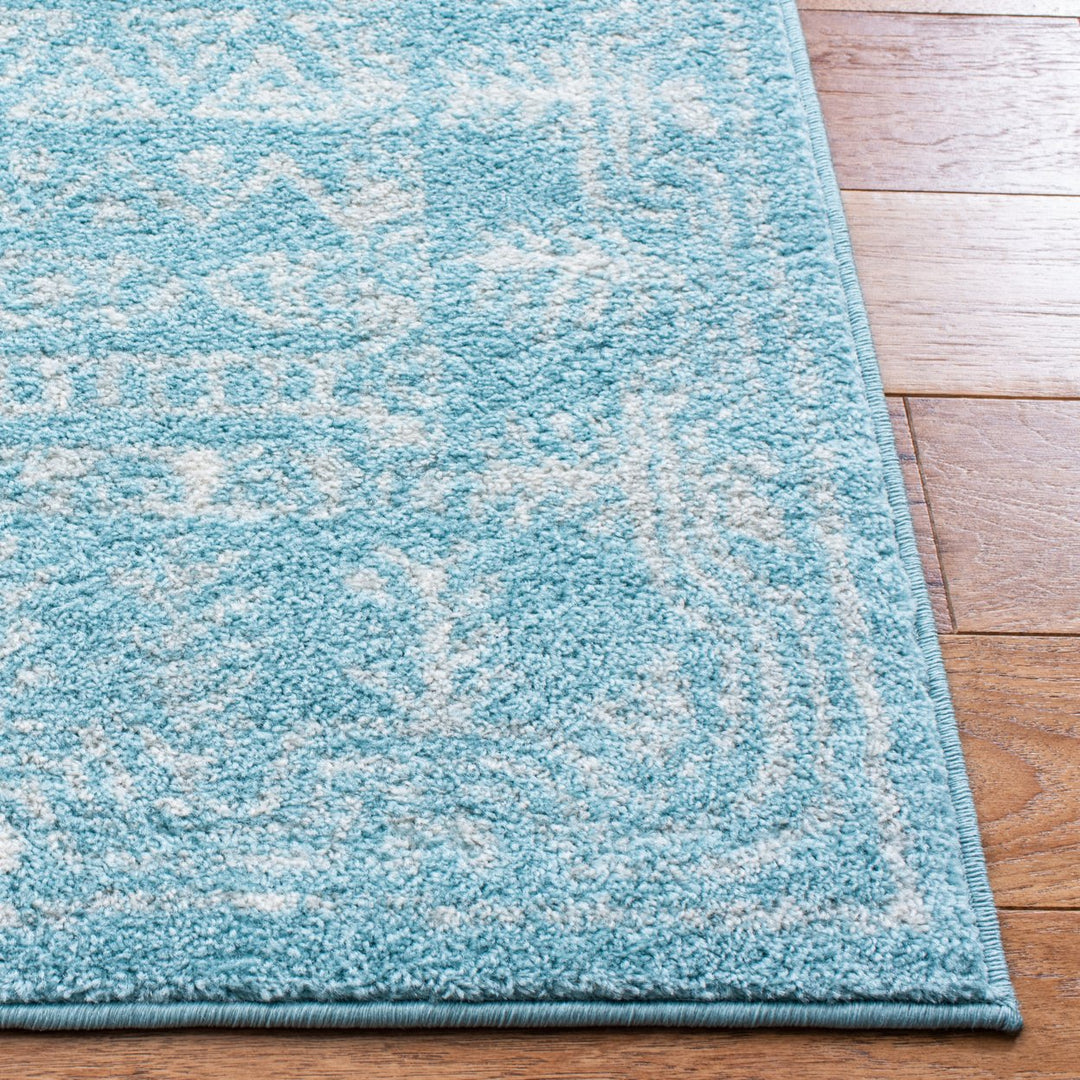 SAFAVIEH Tulum Collection TUL271K Aqua / Ivory Rug Image 7