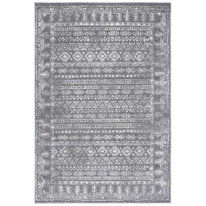 SAFAVIEH Tulum Collection TUL271F Dark Grey / Ivory Rug Image 1