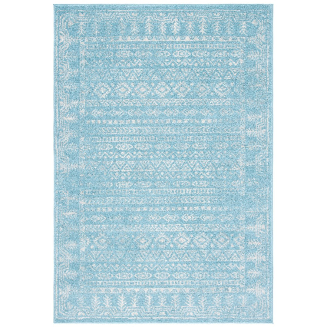 SAFAVIEH Tulum Collection TUL271K Aqua / Ivory Rug Image 1