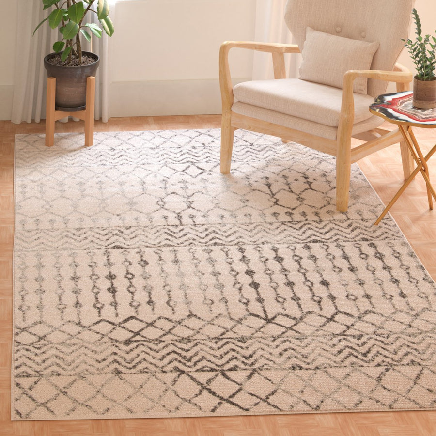 SAFAVIEH Tulum Collection TUL270A Ivory / Grey Rug Image 1