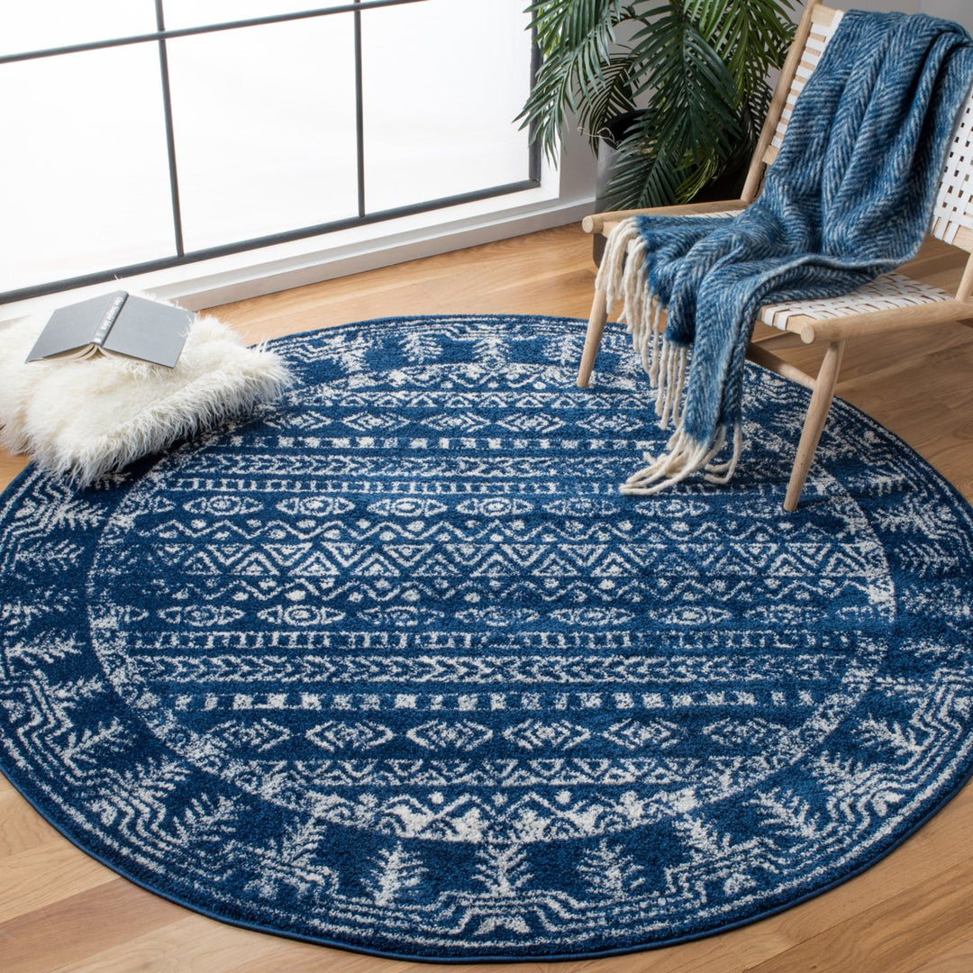 SAFAVIEH Tulum Collection TUL271N Navy / Grey Rug Image 2