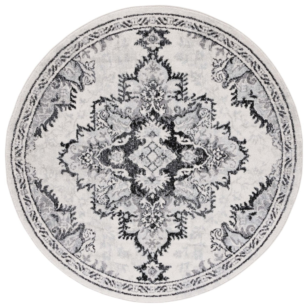 SAFAVIEH Tulum Collection TUL278A Ivory / Black Rug Image 1