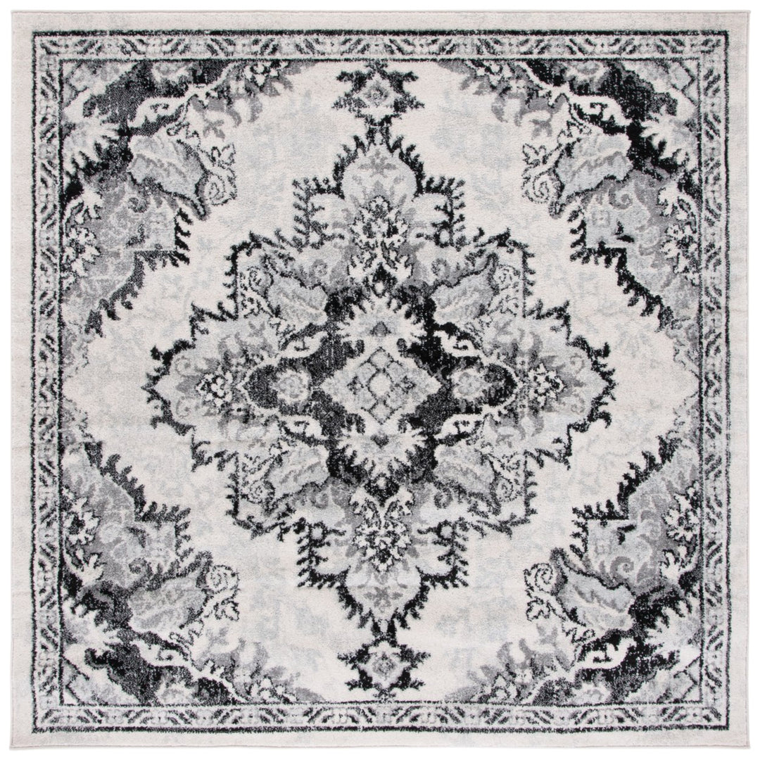 SAFAVIEH Tulum Collection TUL278A Ivory / Black Rug Image 1