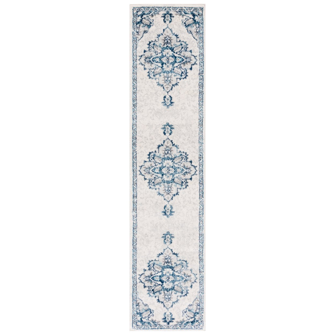 SAFAVIEH Tulum Collection TUL278B Ivory / Blue Rug Image 1