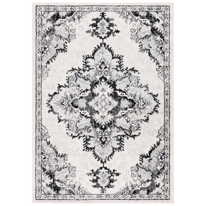 SAFAVIEH Tulum Collection TUL278A Ivory / Black Rug Image 10