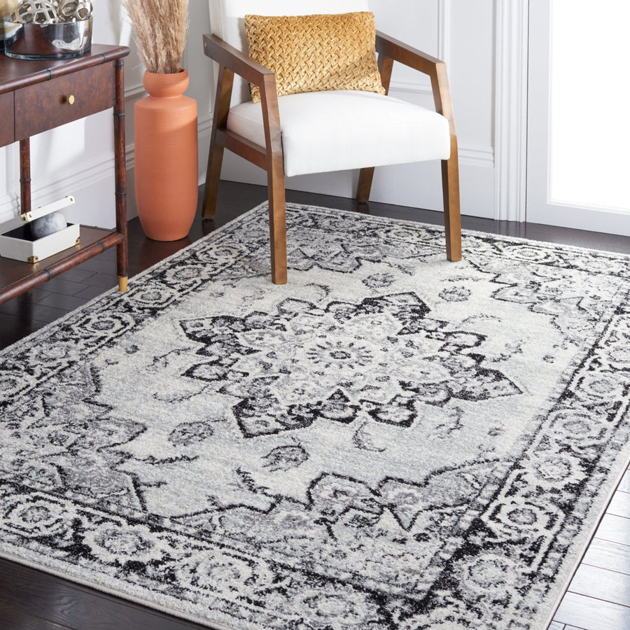 SAFAVIEH Tulum Collection TUL279A Ivory / Black Rug Image 1