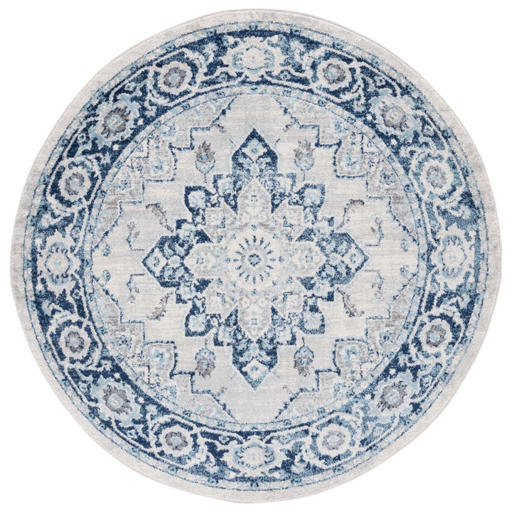 SAFAVIEH Tulum Collection TUL279B Ivory / Blue Rug Image 1