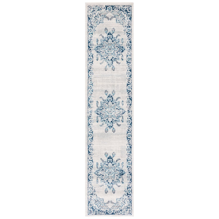 SAFAVIEH Tulum Collection TUL279B Ivory / Blue Rug Image 5