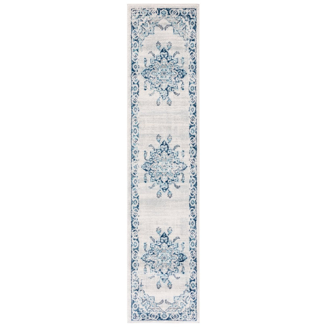 SAFAVIEH Tulum Collection TUL279B Ivory / Blue Rug Image 1