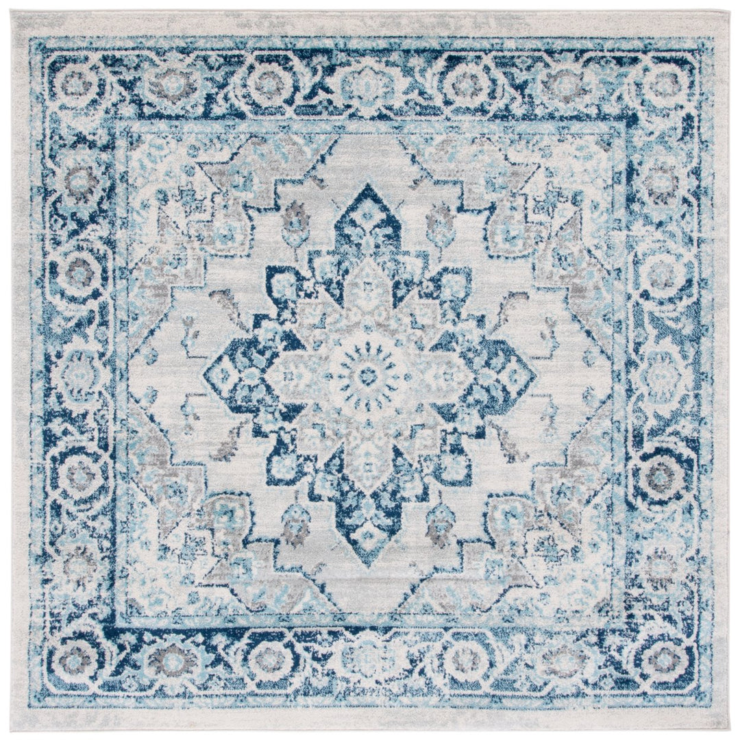 SAFAVIEH Tulum Collection TUL279B Ivory / Blue Rug Image 1