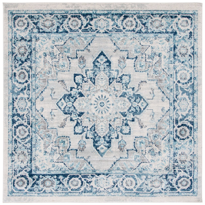 SAFAVIEH Tulum Collection TUL279B Ivory / Blue Rug Image 1