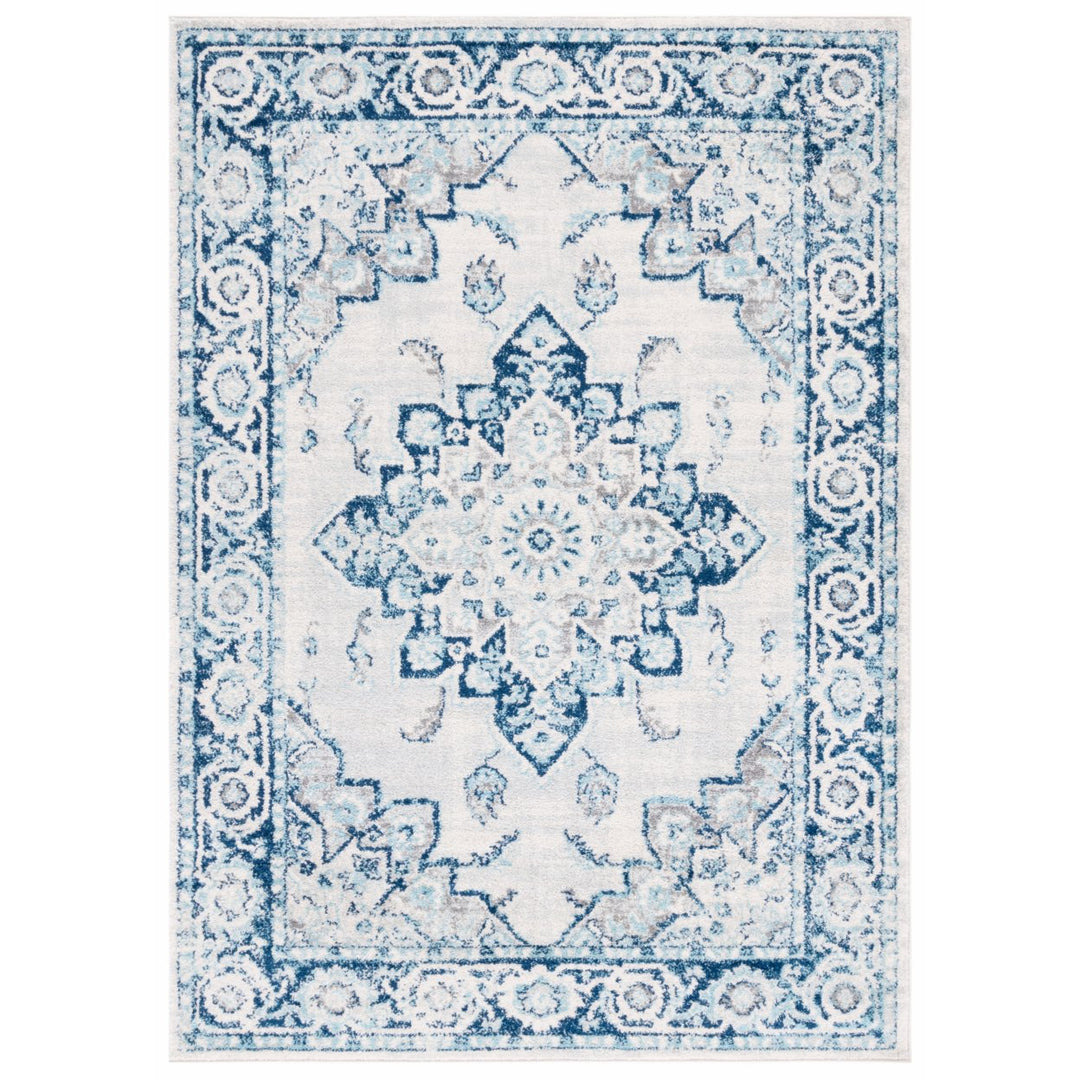 SAFAVIEH Tulum Collection TUL279B Ivory / Blue Rug Image 1