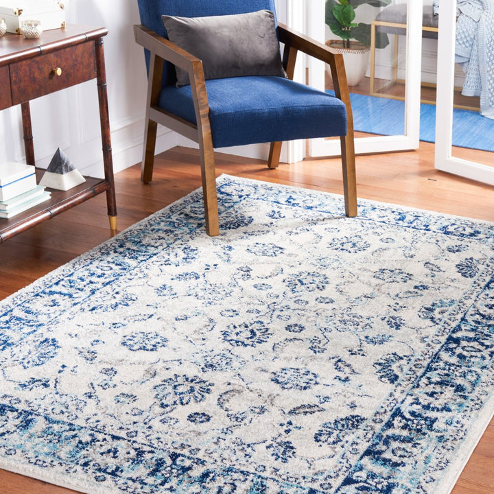 SAFAVIEH Tulum Collection TUL281B Ivory / Blue Rug Image 1