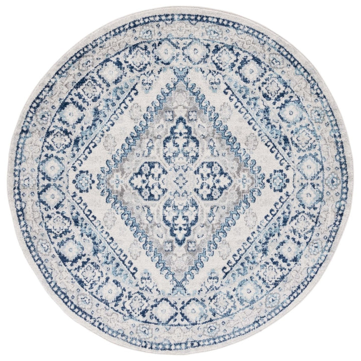 SAFAVIEH Tulum Collection TUL280B Ivory / Blue Rug Image 1