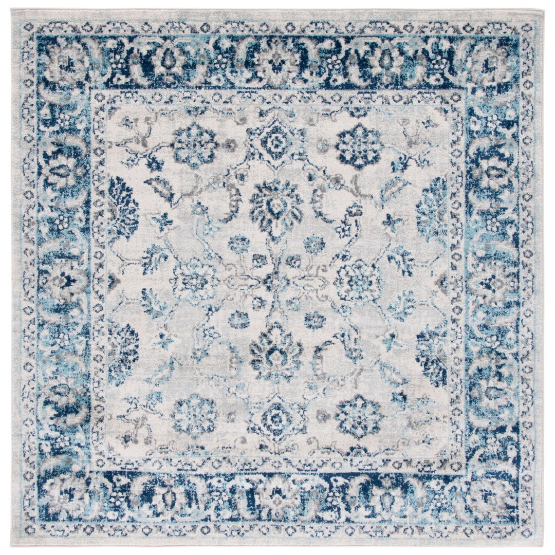 SAFAVIEH Tulum Collection TUL281B Ivory / Blue Rug Image 1