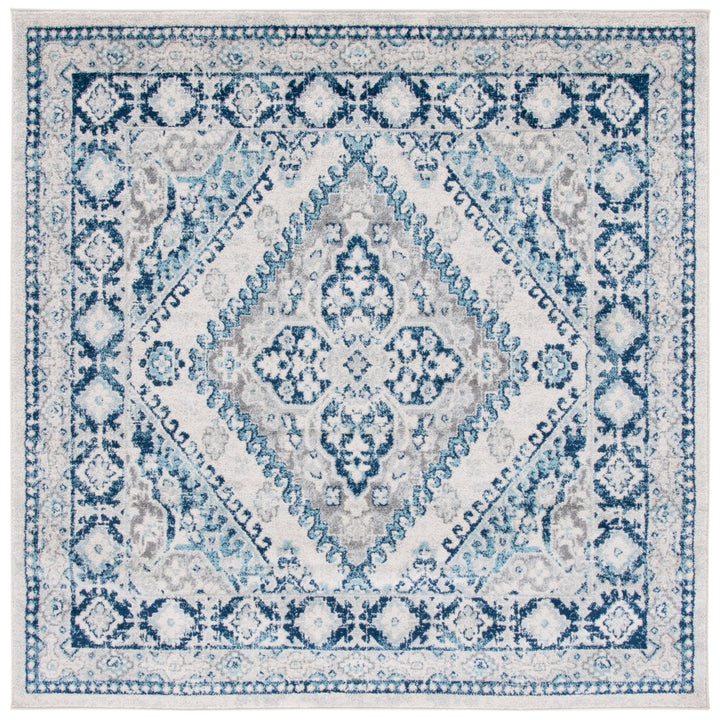 SAFAVIEH Tulum Collection TUL280B Ivory / Blue Rug Image 1