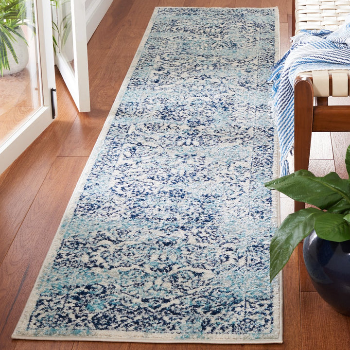 SAFAVIEH Tulum Collection TUL282B Ivory / Blue Rug Image 3