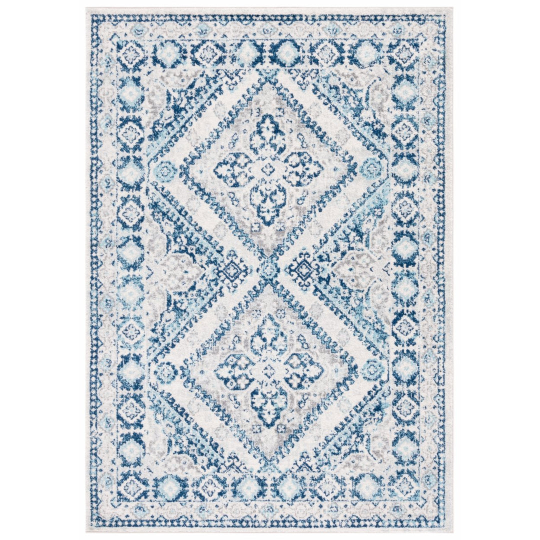 SAFAVIEH Tulum Collection TUL280B Ivory / Blue Rug Image 1