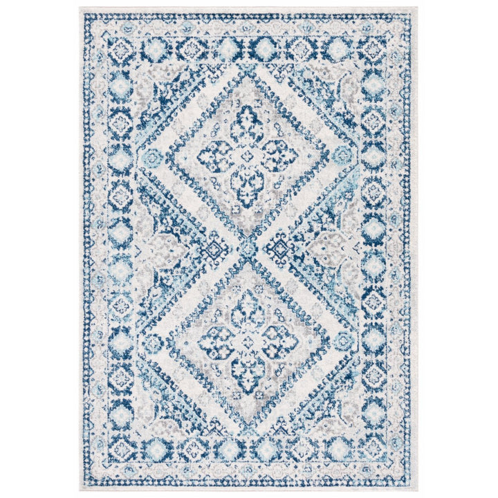 SAFAVIEH Tulum Collection TUL280B Ivory / Blue Rug Image 1