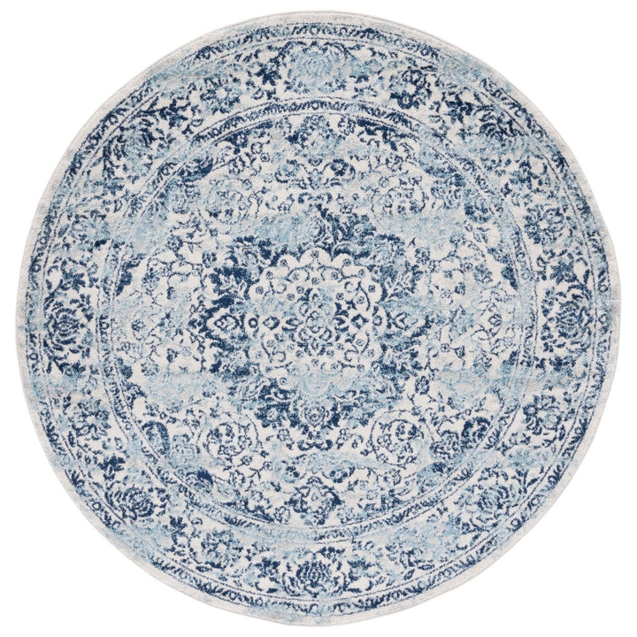 SAFAVIEH Tulum Collection TUL282B Ivory / Blue Rug Image 1