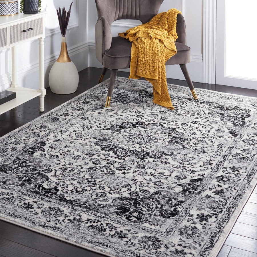 SAFAVIEH Tulum Collection TUL282A Ivory / Black Rug Image 1